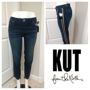 KUT  Distressed Denim  Racer Jeans